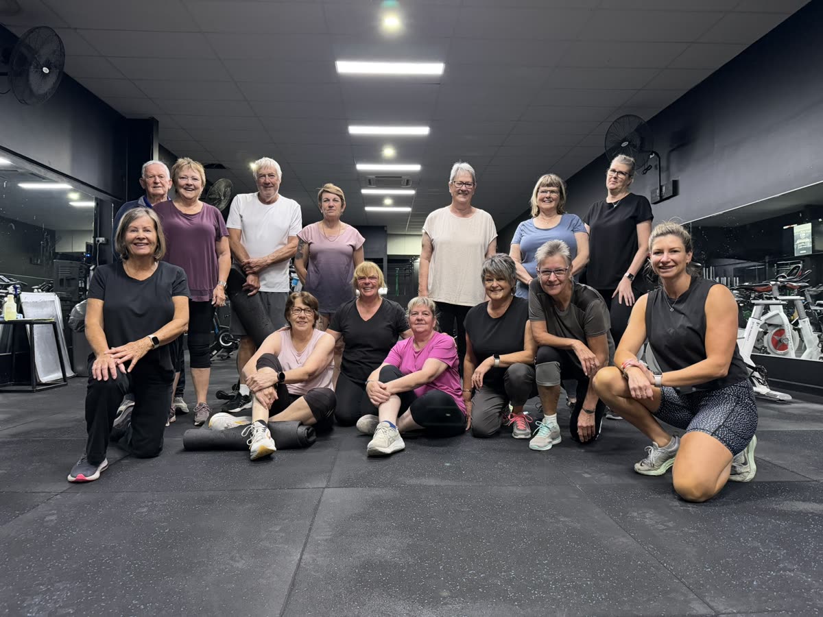 Active Adults members aged over 60 with their instructors at Next Level Echuca Moama