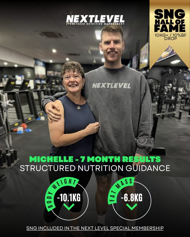 Michelle, 7 month results: -10.1kg body weight, -6.8kg fat mass