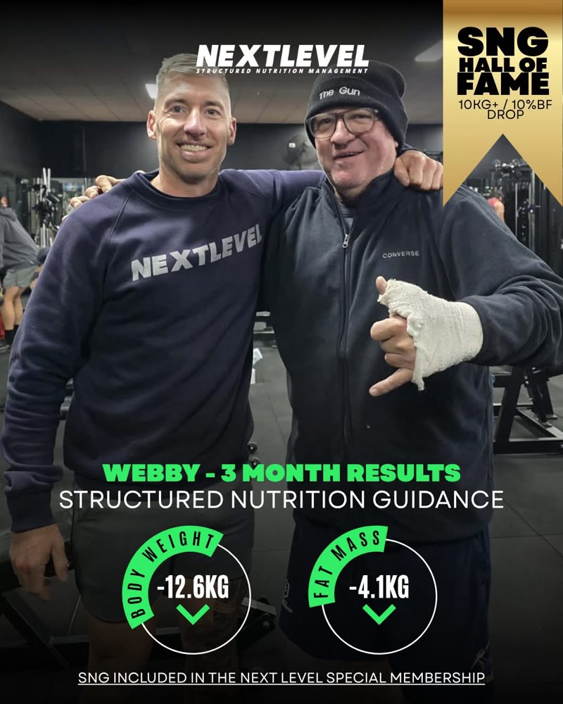 Webby, 3 month results: -12.6kg body weight, -4.1kg fat mass